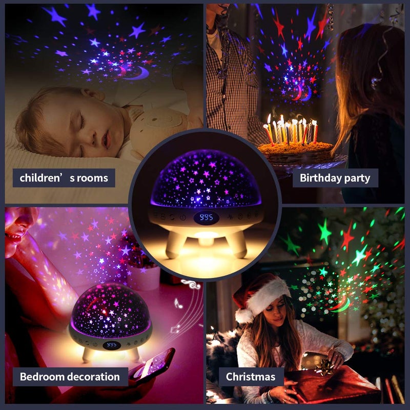 YACHANCE Night Light for Kids Room with Sound Machine Baby Night Light Star Projector White Noise Machine for Sleeping Soother Nursery Lamp 9 Natural Sounds 20 Lullabies with Remote Timer - Image 3